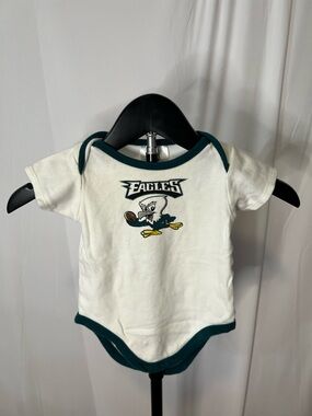 NFL White and Green Eagles Baby One-Piece Bodysuit